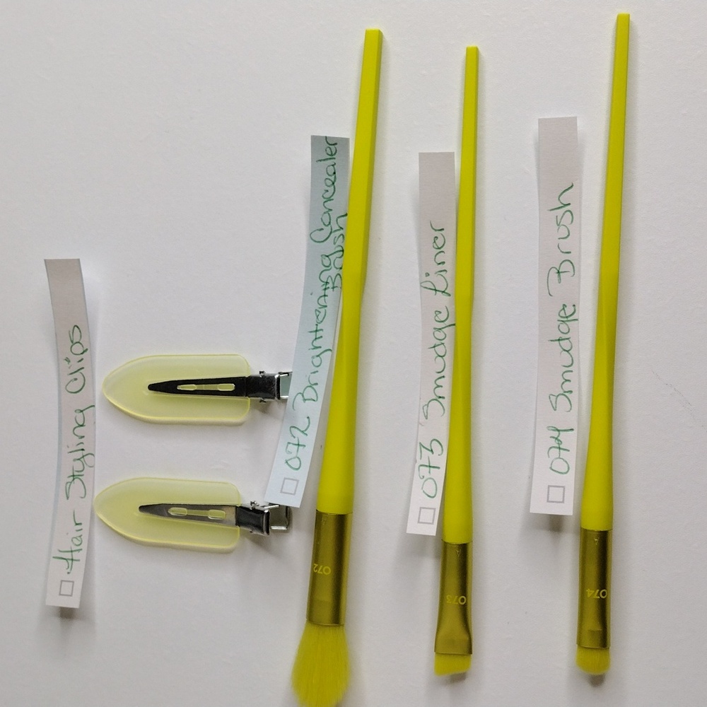 Yellow real techniques DayGleam makeup brushes limited edition